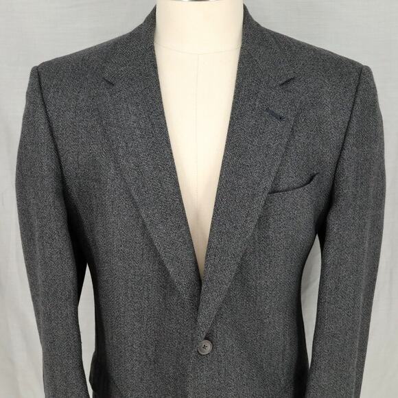 Hart Schaffner Marx Sport Coat Mens 44L Gray Wool Tweed Comfort Jacket Lined Vtg - Picture 8 of 16